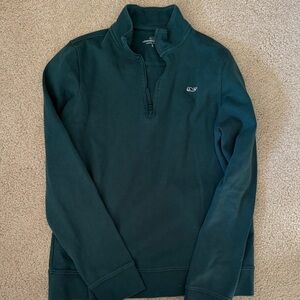 Vineyard Vines Kids' Half-Zip Sweater in Dark Green